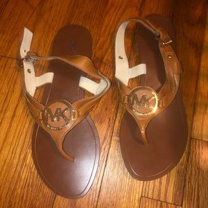 MK Leather Thong Sandals